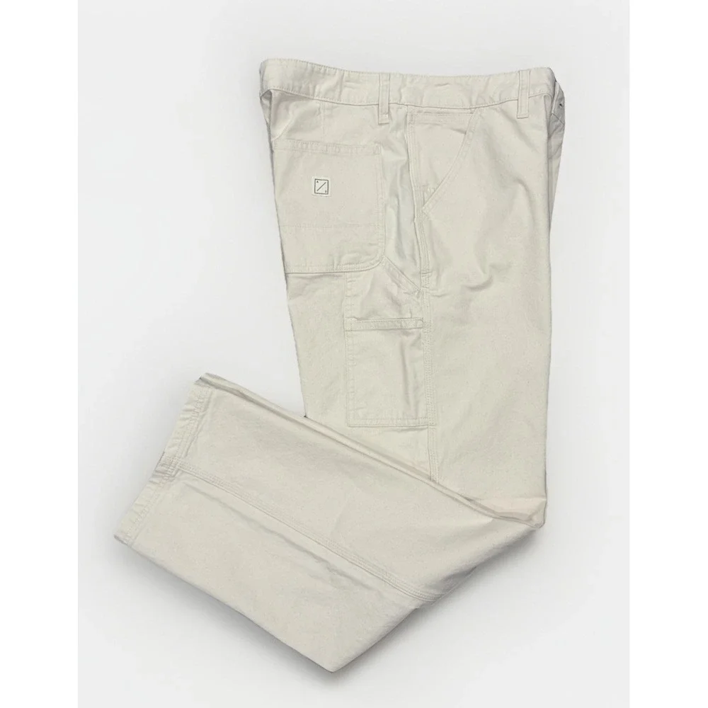American Eagle Carpenter Relaxed Loose Fit Pants Mens 32x30 Cream Utility Y2K